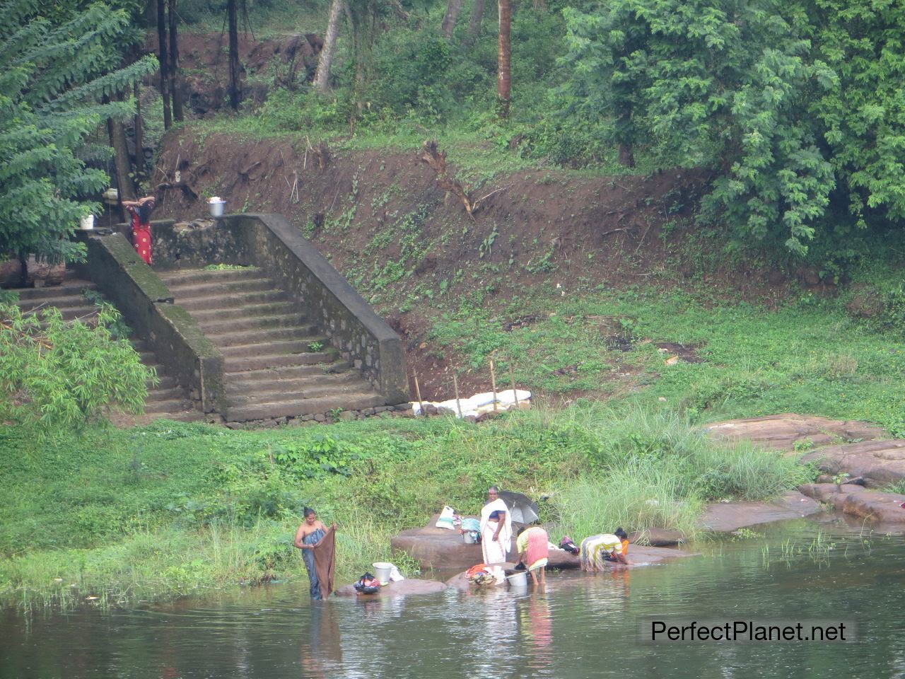 People in the river