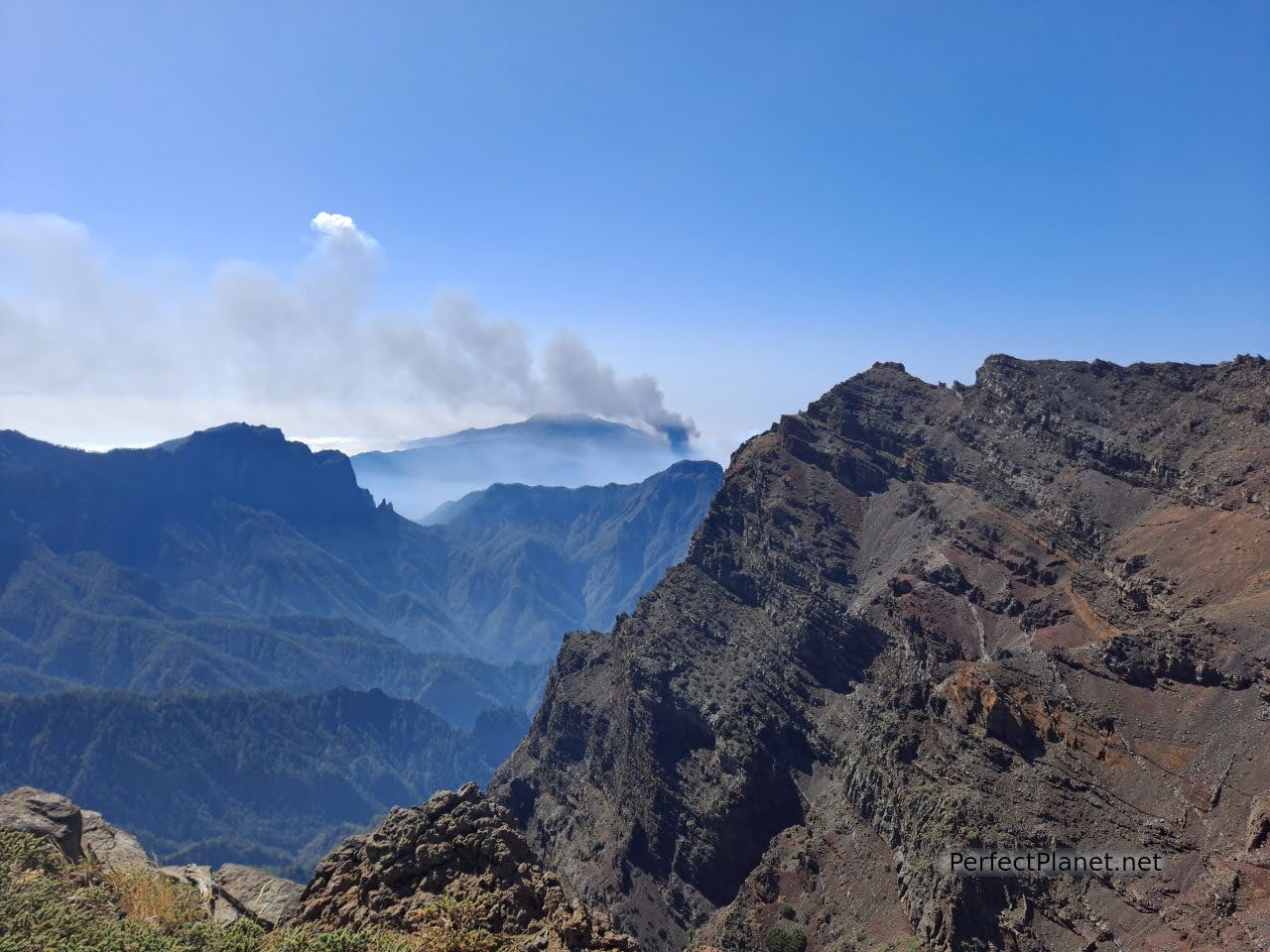 Views of the Cumbre Vieja volcano