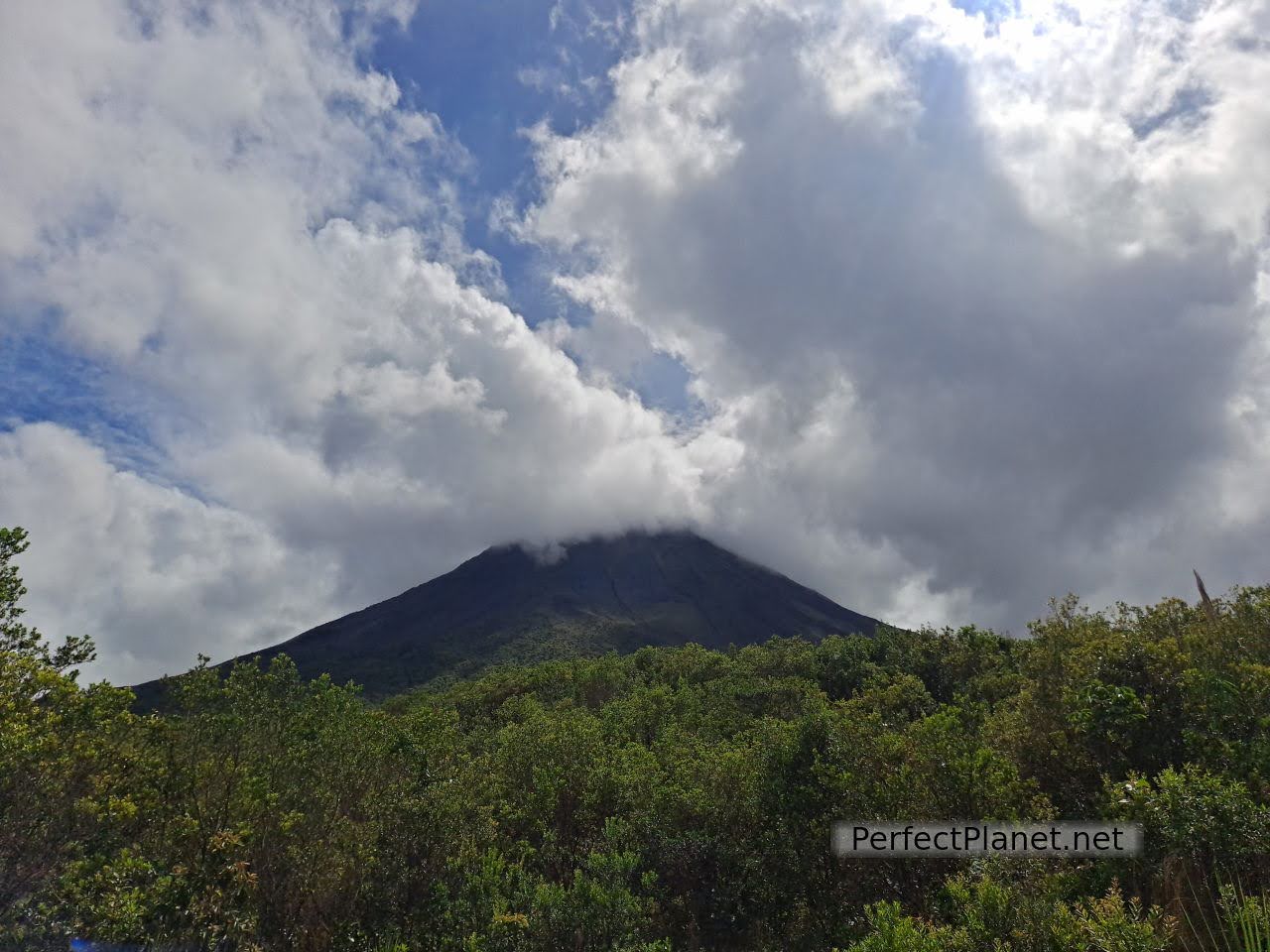 Arenal volcano from lava flows viewpoint