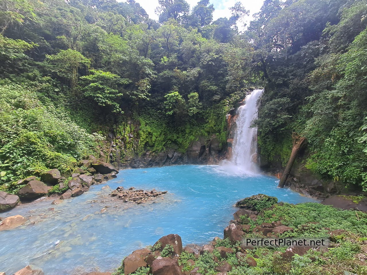 Celeste river waterfall